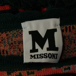 M Missoni Teal Blue Pointelle Knit Long Sleeve Knit Top L