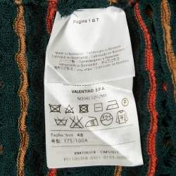 M Missoni Teal Blue Pointelle Knit Long Sleeve Knit Top L