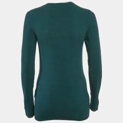 Pre Owned M Missoni Teal Blue Stretch Knit Crewneck Sweatshirt M