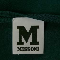 مملوكة مسبقًا M Missoni Teal Blue Stretch Knit Crewneck Sweatshirt M