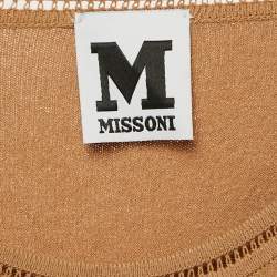 M Missoni Beige Stretch Knit Crewneck Sweatshirt M