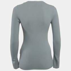 Pre Owned M Missoni Grey Stretch Knit Crewneck Sweatshirt L