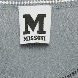 M Missoni Grey Stretch Knit Crewneck Sweatshirt S