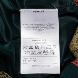 Pre Owned M Missoni Teal Green Floral Knit Sleeveless Midi Dress L