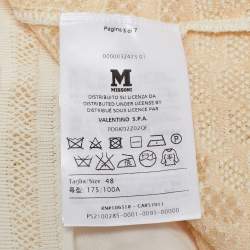 Pre Owned M Missoni White Lurex Knit Sleeveless Short Dress L