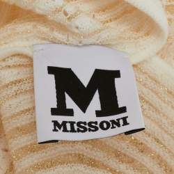 Pre Owned M Missoni White Lurex Knit Sleeveless Short Dress L