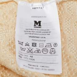 Pre Owned M Missoni White Patterned Lurex Knit Sleeveless Short Dress L