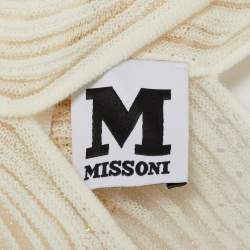 مملوكة مسبقًا فساتين قصيرة كت بدون أكمام م إم ميسوني نسيج لوريكس منقوشة باللون الأبيض مقاس متوسط