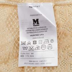 Pre Owned M Missoni White Patterned Lurex Knit Sleeveless Short Dress M