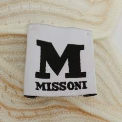 Pre Owned M Missoni White Patterned Lurex Knit Sleeveless Short Dress M