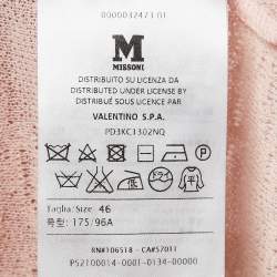 Pre Owned M Missoni Pink Patterned Knit Round Neck Sweater Top L