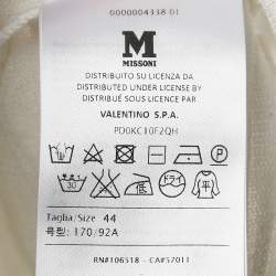 مملوكة مسبقًا M Missoni White Patterned Knit Round Neck Sweater Top M