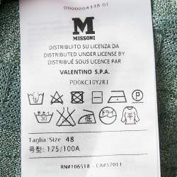 Pre Owned M Missoni Green Patterned Lurex Knit Sweater Top L