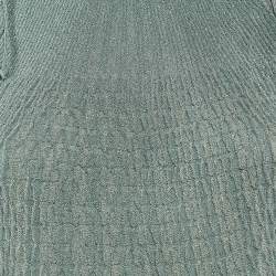 Pre Owned M Missoni Green Patterned Lurex Knit Sweater Top L