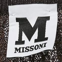 Pre Owned M Missoni Black/Pink Lurex Knit Pleat Detail Sleeveless Top S