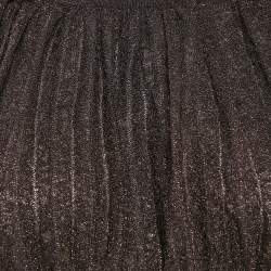 Pre Owned M Missoni Black/Pink Lurex Knit Pleat Detail Sleeveless Top S