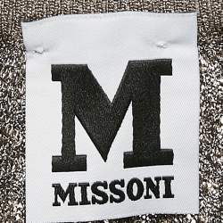 Pre Owned M Missoni Green Lurex Knit Pleat Detail Sleeveless Top L