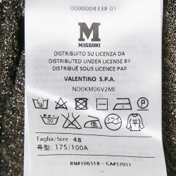 Pre Owned M Missoni Green Lurex Knit Pleat Detail Sleeveless Top L