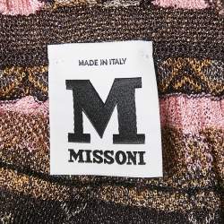 Pre Owned M Missoni Multicolor Patterned Knit V-Neck Sleeveless Top L