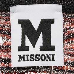 Pre Owned M Missoni Black/Multicolor Pinhole Pattern Knit Sweater Top S