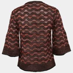 Pre Owned M Missoni Black/Multicolor Pinhole Pattern Knit Sweater Top S