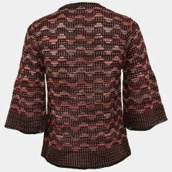 M Missoni Black/Multicolor Pinhole Pattern Knit Sweater Top S