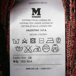 M Missoni Black/Multicolor Pinhole Pattern Knit Sweater Top S