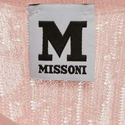 Pre Owned M Missoni Pink Patterned Knit Midi Dress L