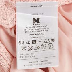 Pre Owned M Missoni Pink Patterned Knit Midi Dress L