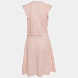 Pre Owned M Missoni Pink Patterned Knit Midi Dress L