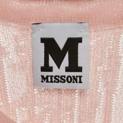 Pre Owned M Missoni Pink Patterned Knit Midi Dress M