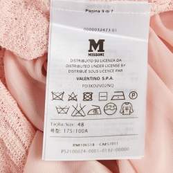 Pre Owned M Missoni Pink Patterned Knit Midi Dress M