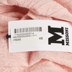 Pre Owned M Missoni Pink Patterned Knit Midi Dress M