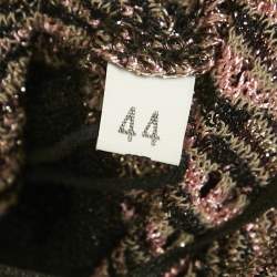 Pre Owned M Missoni Black/Pink Patterned Lurex Knit Sleeveless Maxi Dress M