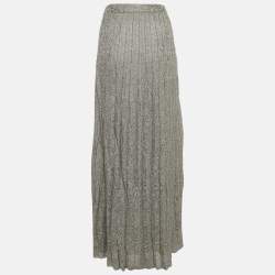 Pre Owned M Missoni Grey Lurex Knit Maxi Skirt S