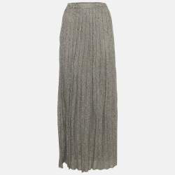 M Missoni Grey Lurex Knit Maxi Skirt S 