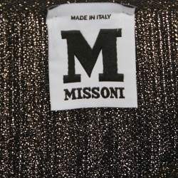 M Missoni Black Lurex Knit Short Sleeve Top L