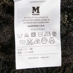 M Missoni Black Lurex Knit Short Sleeve Top L