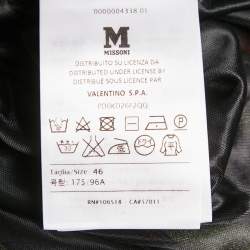 Pre Owned M Missoni Orange/Green Patterned Knit A-Line Mini Dress L