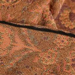 Pre Owned M Missoni Brown Floral Pattern Knit Lace Trim Midi Dress S