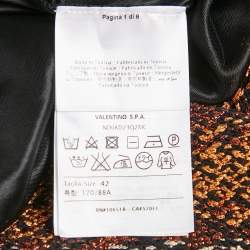 Pre Owned M Missoni Orange/Black Patterned Lurex Knit Short Dress M