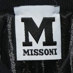 مملوكة مسبقًا M Missoni Blue/Black Patterned Lurex Knit Maxi Skirt L