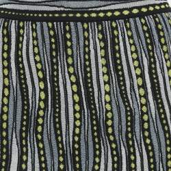 مملوكة مسبقًا M Missoni Blue/Black Patterned Lurex Knit Maxi Skirt L