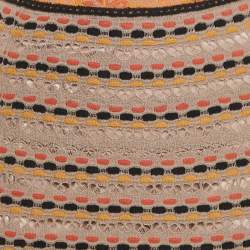 M Missoni Brown Stripe Pointelle Knit Maxi Skirt S