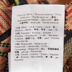 Pre Owned M Missoni Beige/Green Floral Pattern Knit Cardigan M