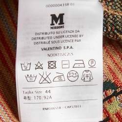 Pre Owned M Missoni Beige/Green Floral Pattern Knit Cardigan M