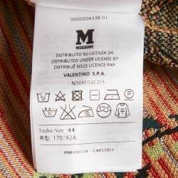 Pre Owned M Missoni Beige/Green Floral Pattern Knit Cardigan M