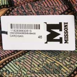 M Missoni Beige Floral Pattern Knit Full Sleeve Cardigan L