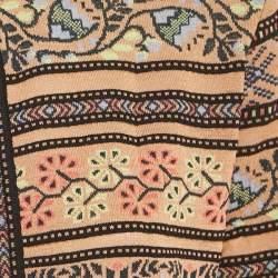 M Missoni Beige Floral Pattern Knit Full Sleeve Cardigan L