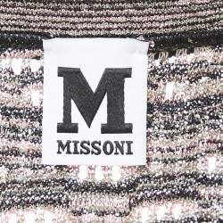 M Missoni Black/Pink Patterned Lurex Knit Maxi Dress L